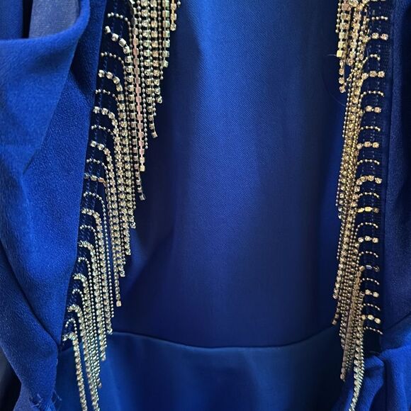 Sincerely Jules Royal Blue Chain-Detail Backless Mini Dress – Size Medium (NWT) - Picture 3 of 8